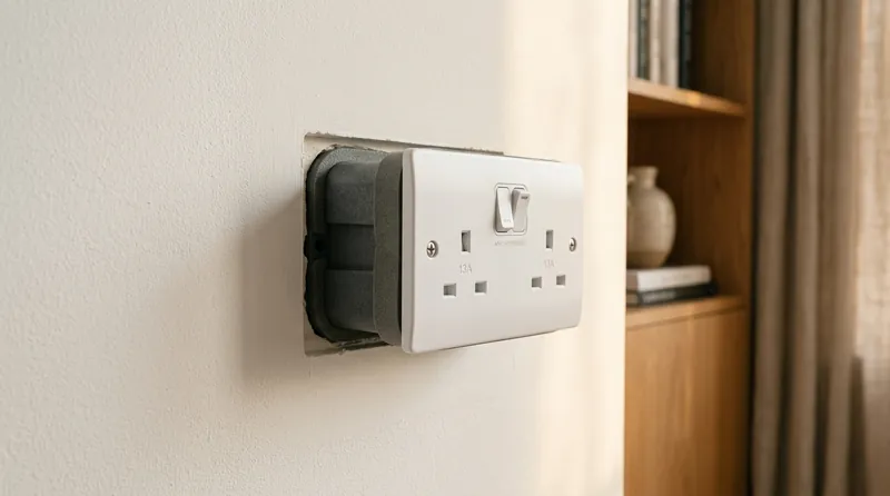 Boîte d'encastrement électrique acoustique et étanche à l'air sur cloison